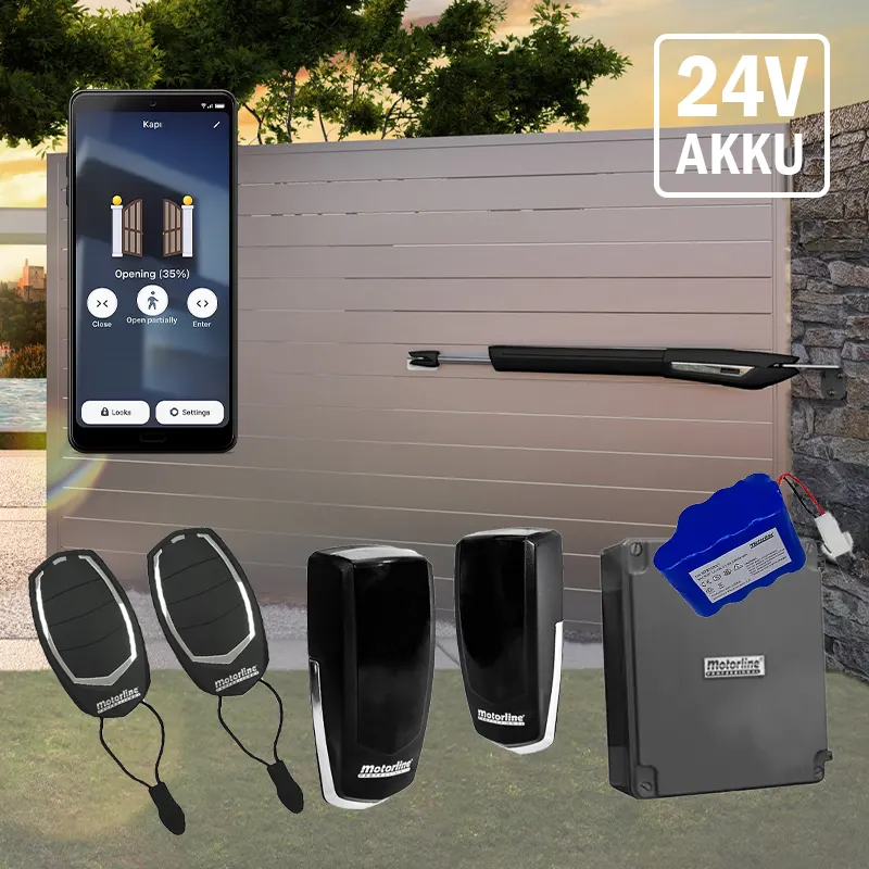 Motorline JAG 400 - 24V Szárnyaskapu nyitó szett, akkumulátorral - Image 2