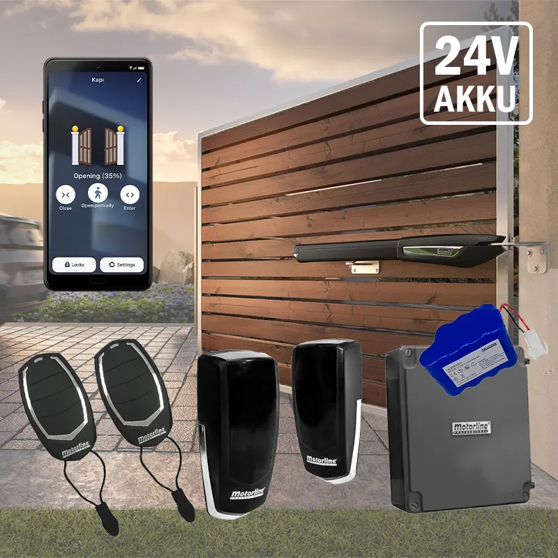 Motorline Persa 400 - 24V - Kétszárnyú kapunyitó szett - akkumulátorral - Image 2
