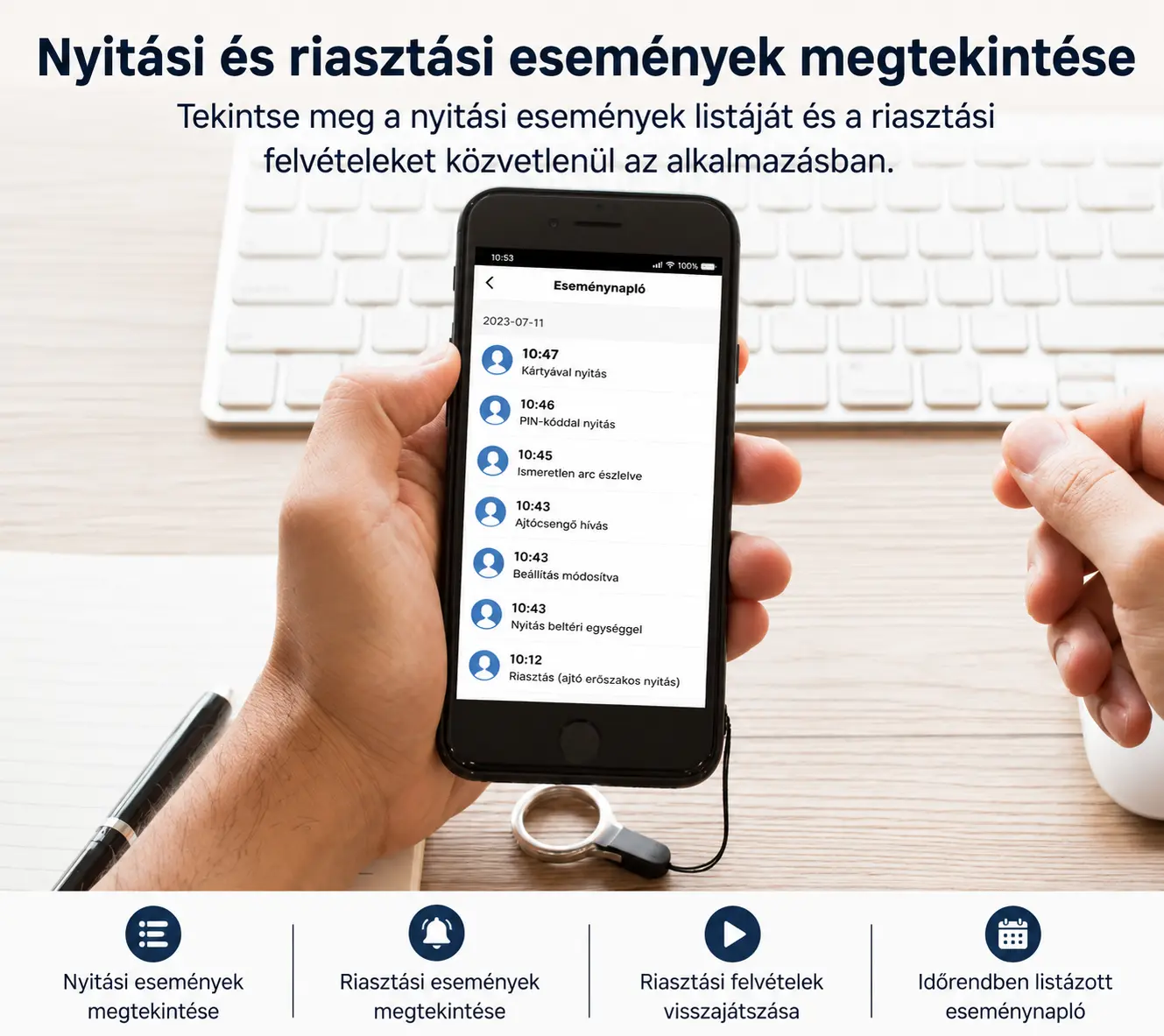 Secukey Vcontrol 4-K keskeny kültéri WiFi kamerás kapucsengő és ajtónyitó