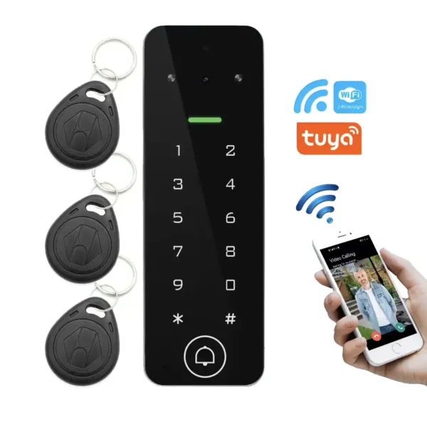 Secukey Vcontrol 4-K Tuya WiFi videó kaputelefon és RFID kódos beléptető